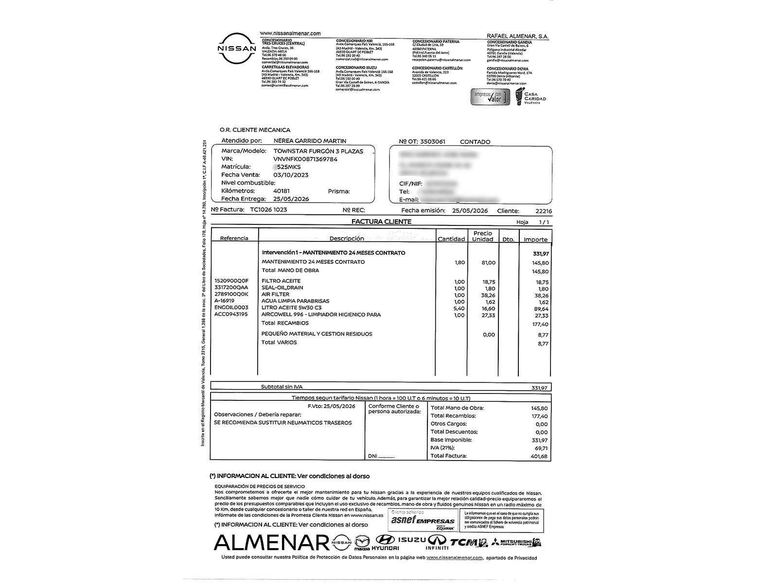 Nissan Townstar Furgon 1.3G L1 Profesional - foto 23