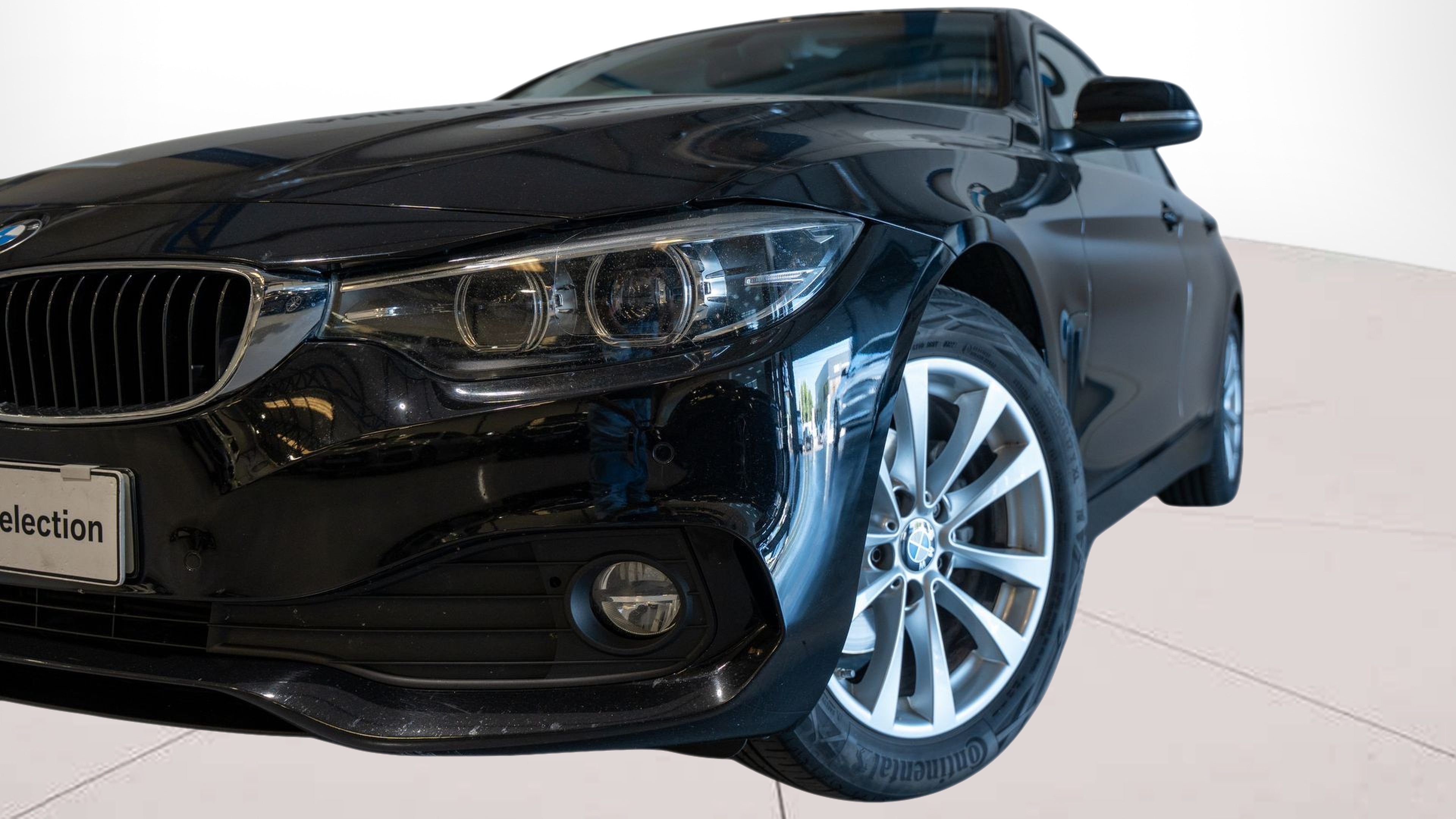 BMW Série 4 418d Gran Coupe color Negro. Año 2021. 110KW(150CV). Diesel. En concesionario Aníbal Carvalho & Filhos, S.A. de Santarém