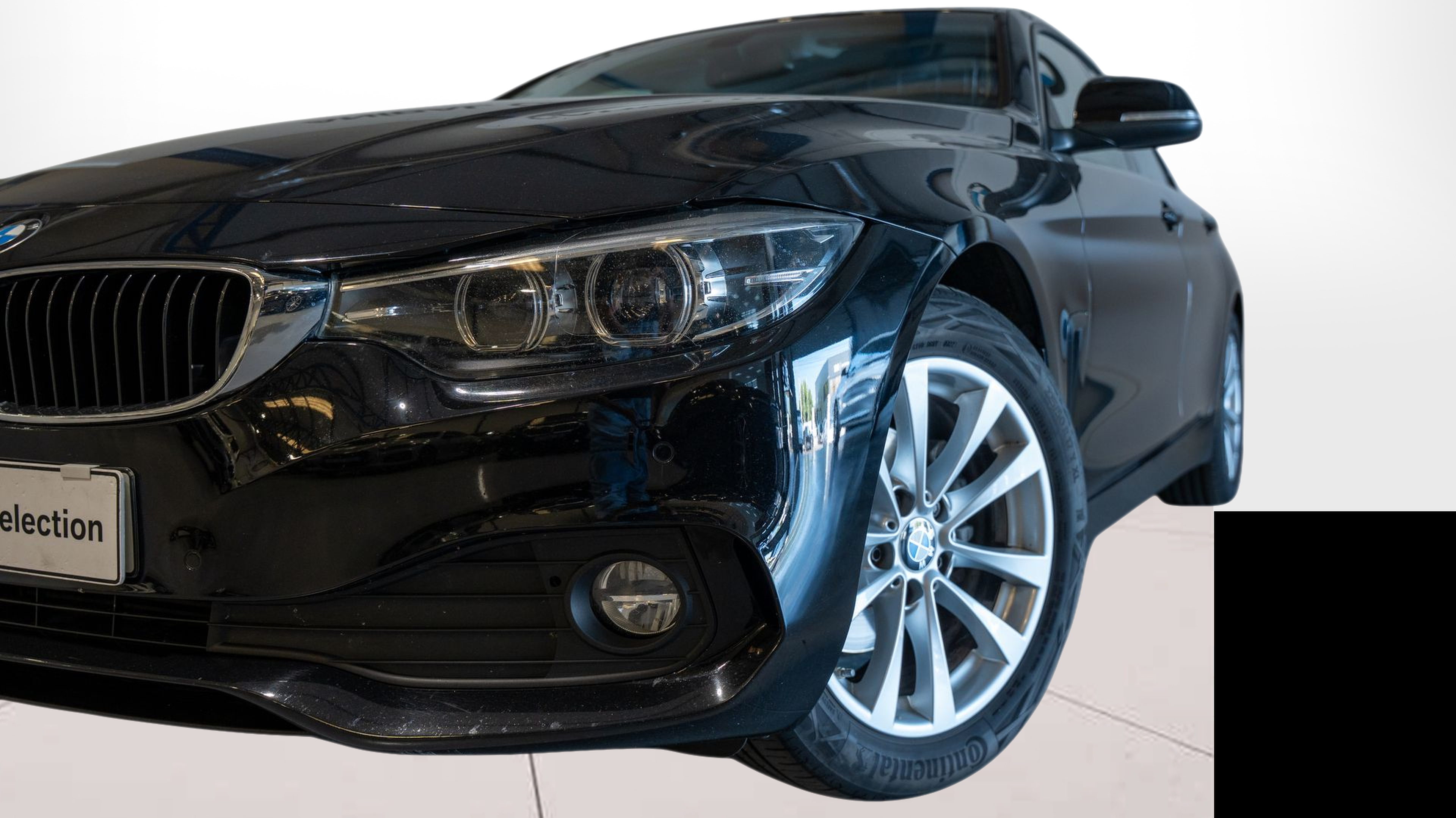 BMW Série 4 418d Gran Coupe color Negro. Año 2021. 110KW(150CV). Diesel. En concesionario Aníbal Carvalho & Filhos, S.A. de Santarém