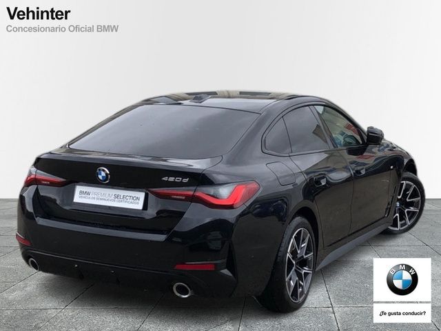 BMW Serie 4 420d Gran Coupe color Negro. Año 2025. 140KW(190CV). Diésel. En concesionario Vehinter Getafe de Madrid